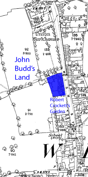 Map showing the location of the land